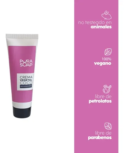 Crema Hidratante de Coco para Manos Secas, Agrietadas y de Rápida Absorción