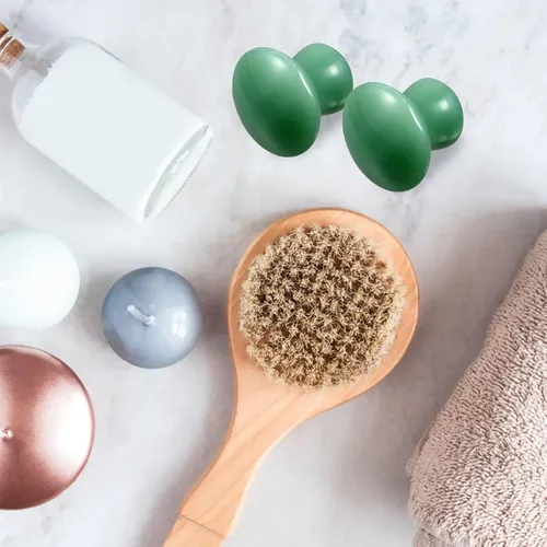 Rodillos De Jade Verde Para Masaje Facial Gua Sha Chico