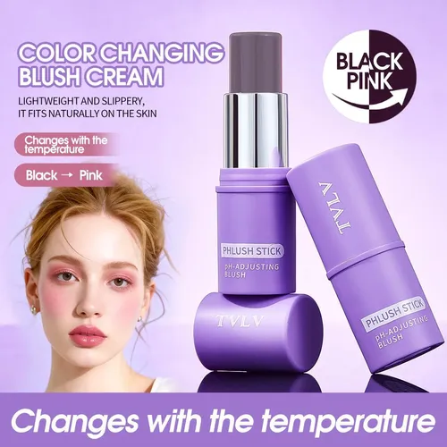 Rubor En Barra Cambia De Color Multiuso Mezclable Con Brocha