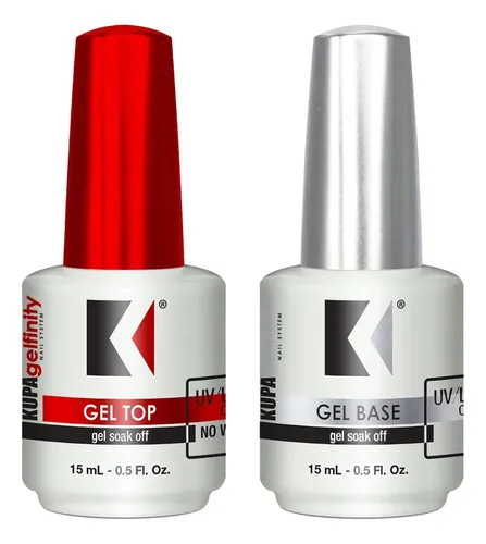 Gel De Uñas Kupa Gelfinity Soak Off Base & Top Coat 15 Ml