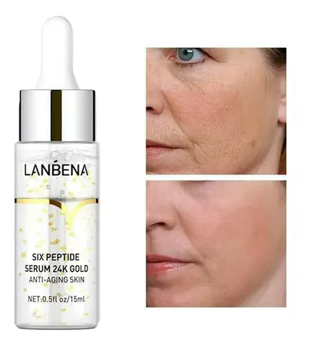 Sérum Facial Lanbena 24K Gold Péptidos Antiarrugas Piel Mixta 15mL