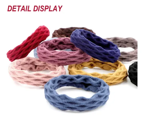 + Willbond 60 Pieces Seamless Hair Ties, Cotton No Crease –