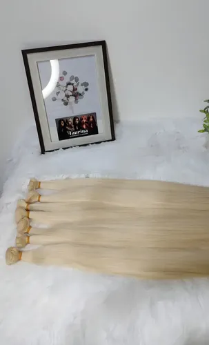 Extensiones Cabello Natural 76cm Tupido Tecno Genius Weft Color Rubio Extra Claro Manteca