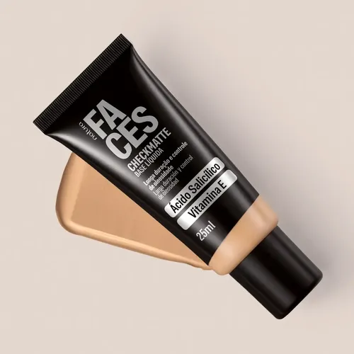 Base Líquida Faces Checkmatte Natura Ácido Salic Vit E Colores 16f