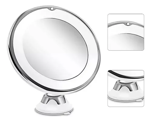 Espejo Led 360 Flexible 10x Ventosa Para Maquillaje Barba