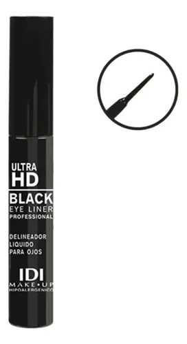 Delineador Líquido Negro Mate IDI Make Up Ultra HD Hipoalergénico