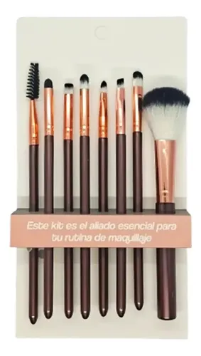 Set De Brochas Y Pinceles Sintéticos Para Ojos Y Rostro Mely Color X1_marrón / 8 Brochas Mely