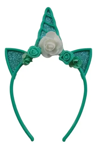 Vincha Unicornio Flores Glitter Nena Accesorios De Pelo X 6