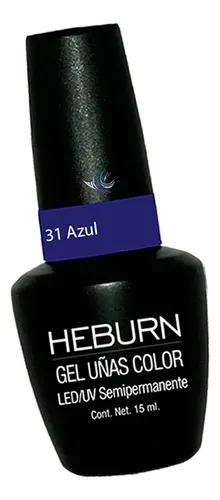Esmalte Gel Led/uv 31 Azul Cremoso Semipermanente Heburn