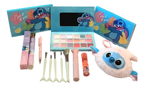 Kit Maquillaje Stitch Paleta Sombras Gloss Brochas Rimel +