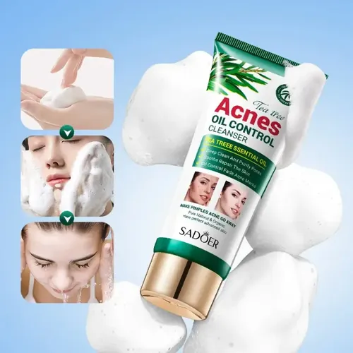 Limpiador Facial Control de Acné y Grasa con Árbol de Té de 100 ml Sadoer