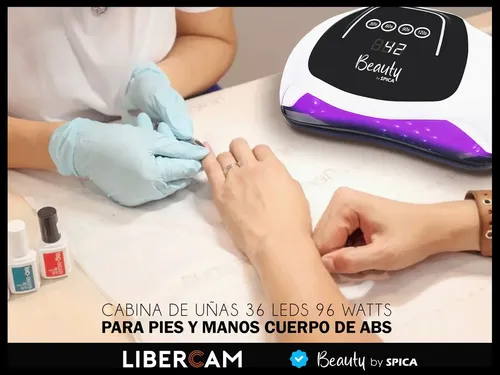 Cabina LED UV 96W BEAUTY BY SPICA S-260 Uñas Gel Manos Pies Base Imantada