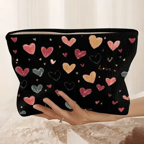 – Cosmetiquera Bolso Maquillaje Corazones Lapicera Zzl-