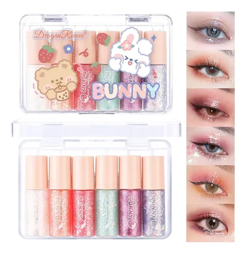 Conjunto Sombras Glitter 6 Tonos Mooglamor Transparent Bear
