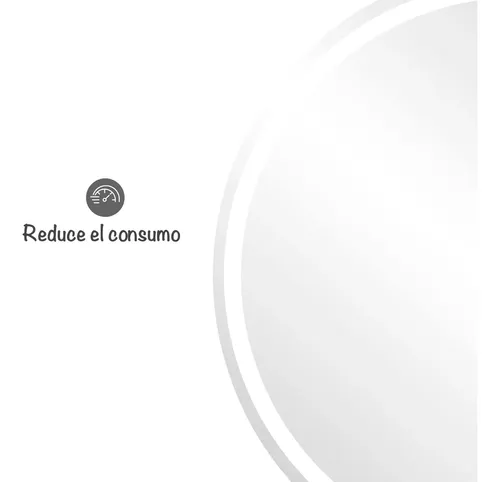 Espejo Circular Con 3 Tipos De Luces Led Gris