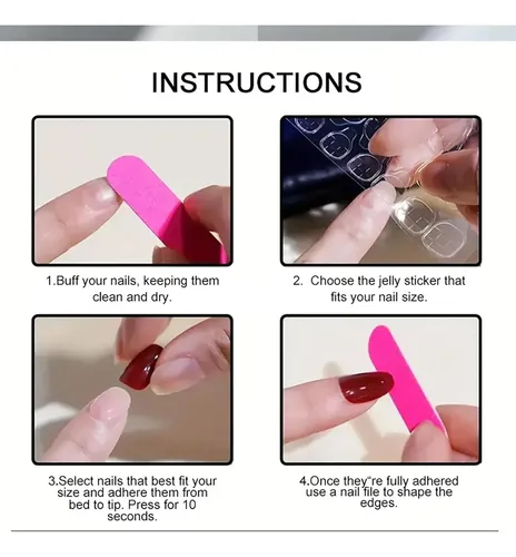 Uñas Adhesivas Cromadas 6 Estilos 144 Piezas