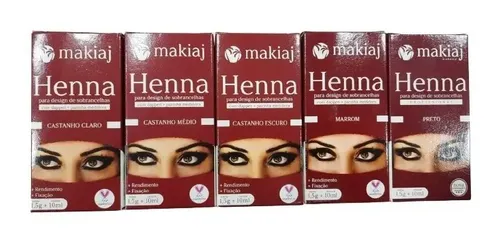Henna Perfilador De Cejas Tinte Makiaj Brasil Tonos Color Marrón