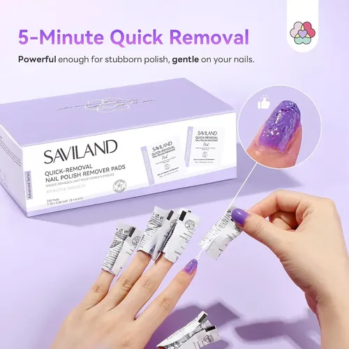 Almohadillas Removedoras De Esmalte De Uñas Saviland 250