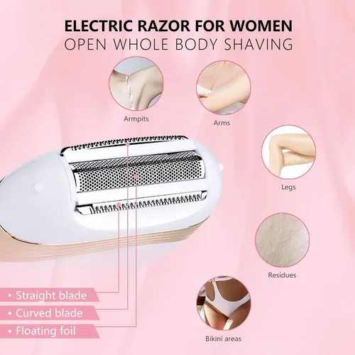 Depiladora Eléctrica Recargable Para Mujer Cuerpo Blanco