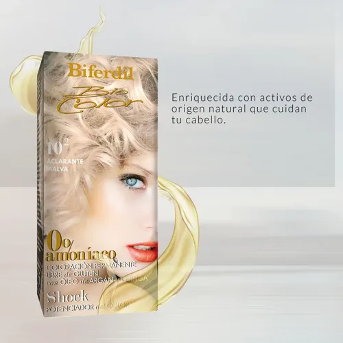 Tintura Coloración Biferdil Biocolor 0% Amoniaco N°7.1 Rubio Ceniza
