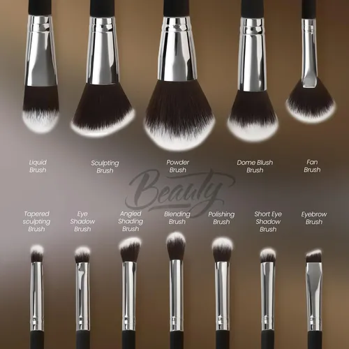 Set De Brochas De Maquillaje Celimait 12 Unidades Con Estuch