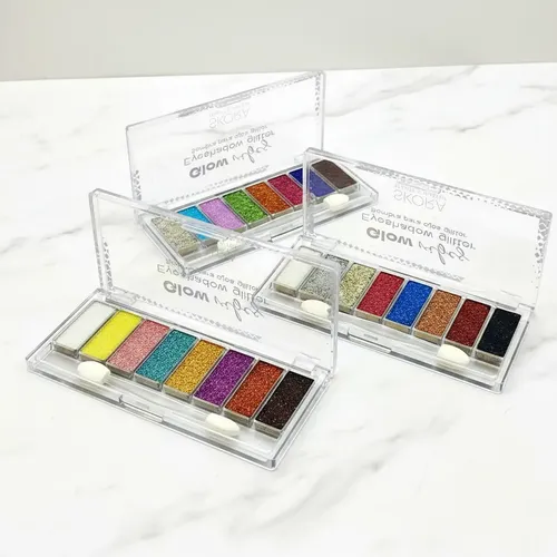 Caja De 24 Paletas Sombras Glitter De Ojos Glow Vibes Skora