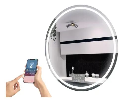 Espejo Redondo Inteligente Luz Led 80 Cm Bluetooth Premium