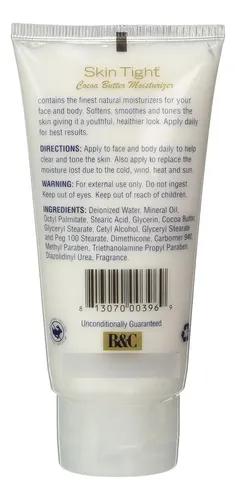 Hidratante B&c Skin Tight Con Manteca De Cacao 104 G