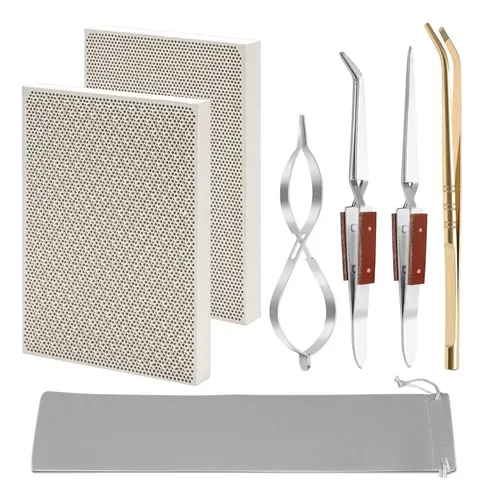 Kit Soldadura Joyería 7 Pzs, 2 Bloques Panal, Pinza