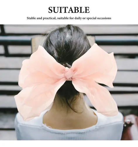 Lazo De Tul Con Clip De Pelo Con Lazo Francés Blush Pink
