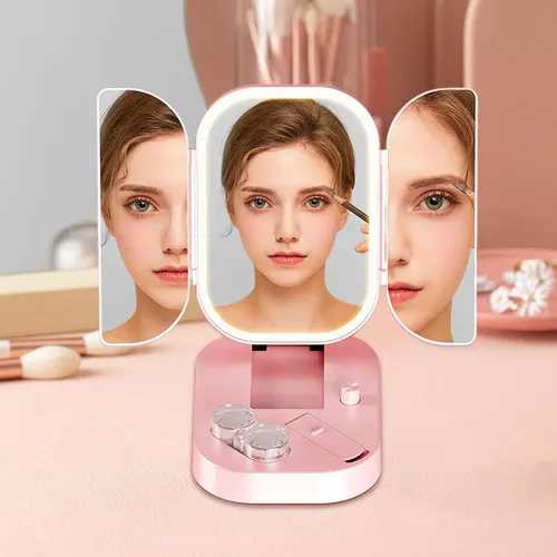 Espejo Maquillaje Led Luz 3 Modos Aumento 10x Recargable Usb