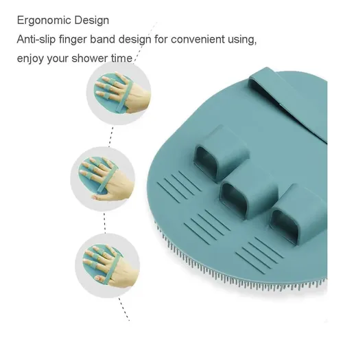 Guante Exfoliante Silicona Verde Eucalipto Para Piel Seca