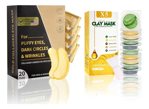Mascarillas De Arcilla Y Parches De Ojos 24k Oro
