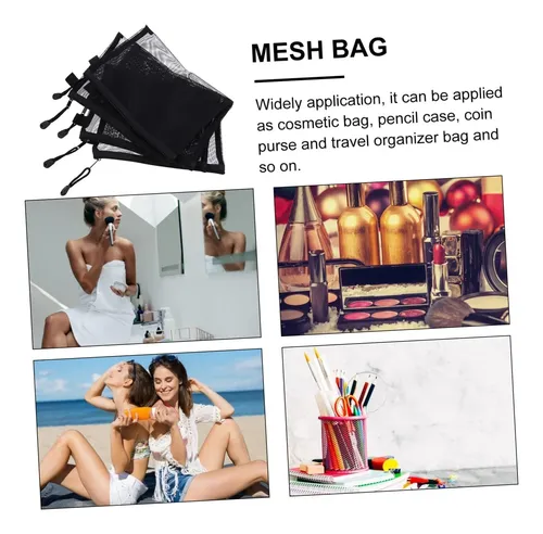 6 Bolsas De Malla Para Maquillaje Bolsa De Viaje Con