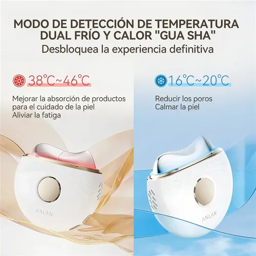 Masajeador Facial Antiarrugas Gua Sha Ems Modo Caliente/frío