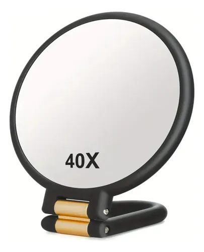 Espejo De Aumento 40x, Espejo De Mano Doble Cara Con