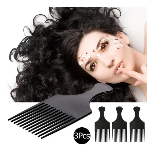 Anself 3pcs Peine Del Afro Rizado Cepillo De Pelo~)//