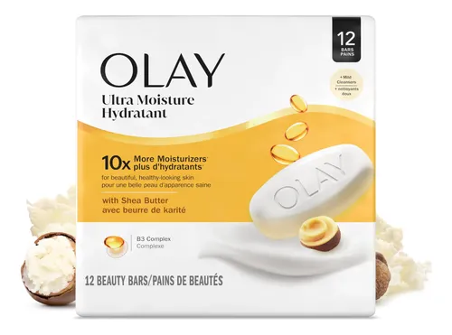 Jabón En Barra Olay Shea Butter 12 Unidades 90g
