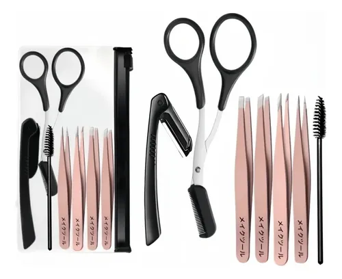 Kit De Cuidado De Cejas Rose Golden De 7 Piezas, Incluye Pei