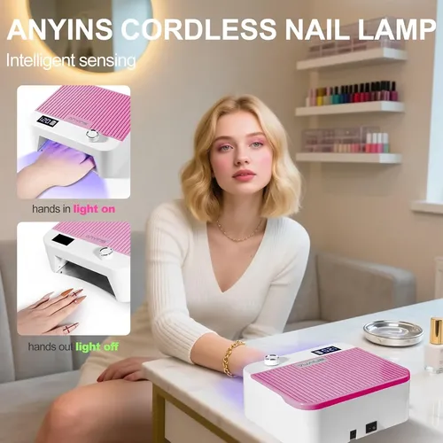 Lámpara Uv Led 120w Para Uñas Gel Rosa Profesional