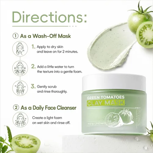 Limpiador De Poros Tomate Verde Mascarilla De Arcilla Bmrewa