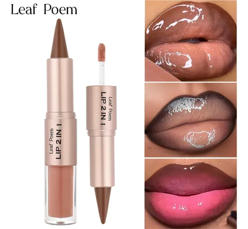 Labial Doble Extremo Delineador Mate Y Brillo Espejo