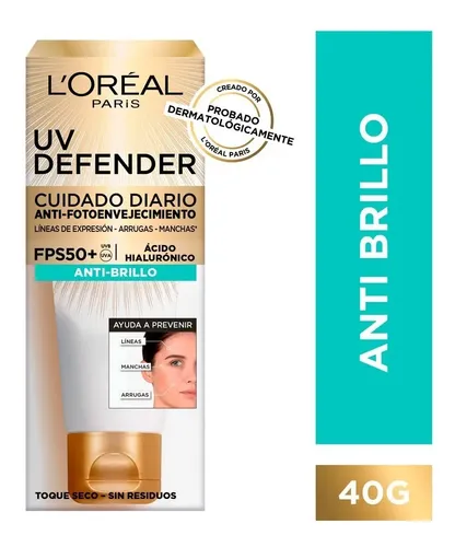 Crema Uv Defender L’oreal Paris Toque Seco Fps50+ 40gr