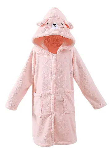 Gorro Polar De Manga Larga Para Niños, Bata De Baño Con Capu