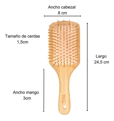 Cepillo De Bambu Para El Cabello Vermont Biodegradable Color Marrón