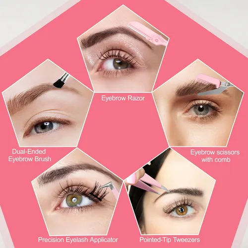 Kit De Pinzas Para Cejas Nxppyy 17 En 1 Para Mujer Con Tijer