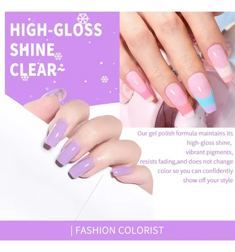 Conjunto De Esmalte En Gel Jr Macaron 9 Piezas Para Uñas