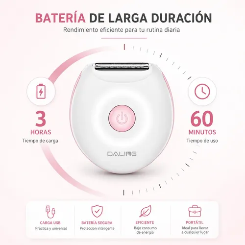 Depiladora Femenina Daling Portátil Recortadora Corporal