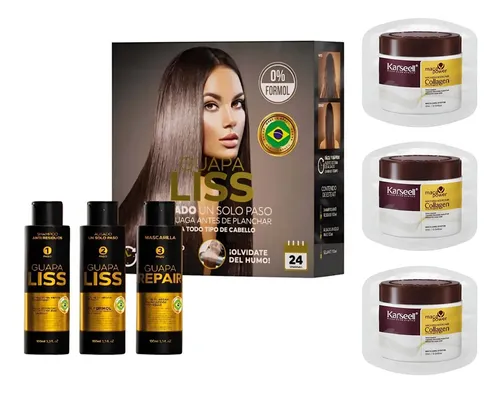 Kit Alisado Guapa Liss + Tratamiento Capilar Karseel X 3