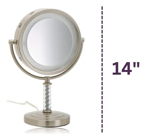 Espejo De Maquillaje Jerdon Iluminado De Mesa Con Aumento De